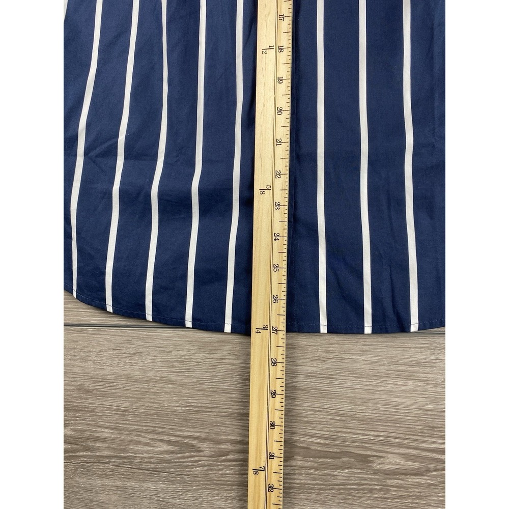 J Crew Women's Long Sleeve Vertical Striped Button Up Shirt Blue Sz L New - Picture 9 of 9